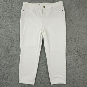 Talbots Jeans Womens 12P White Flawless High Waist Jegging Crop Stretch Denim